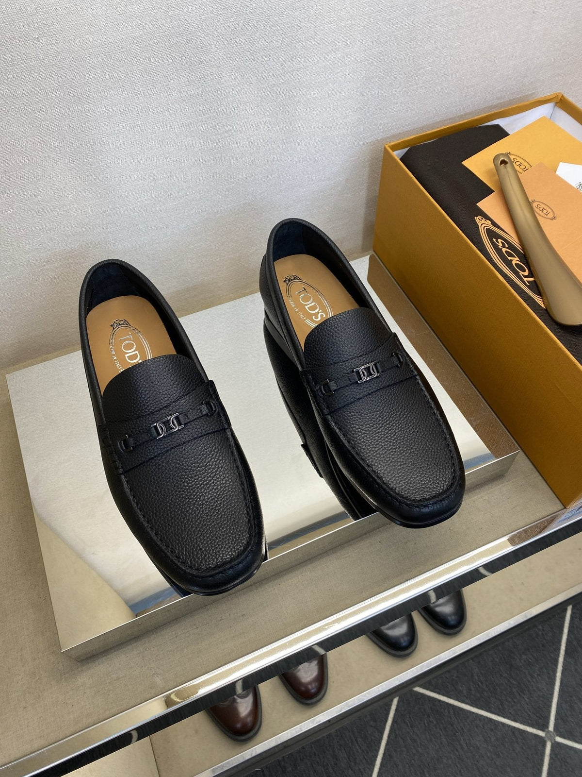 Tod's Black Leather Penny Loafers