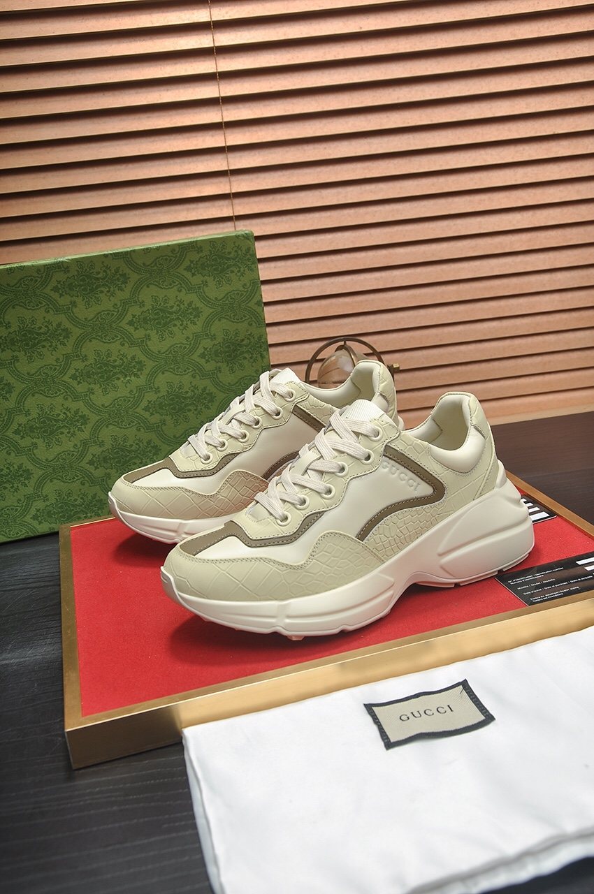 Gucci Cream Taupe Chunky Sneakers