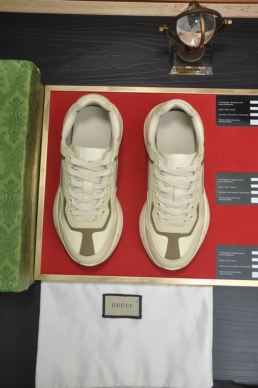 Gucci Cream Taupe Chunky Sneakers