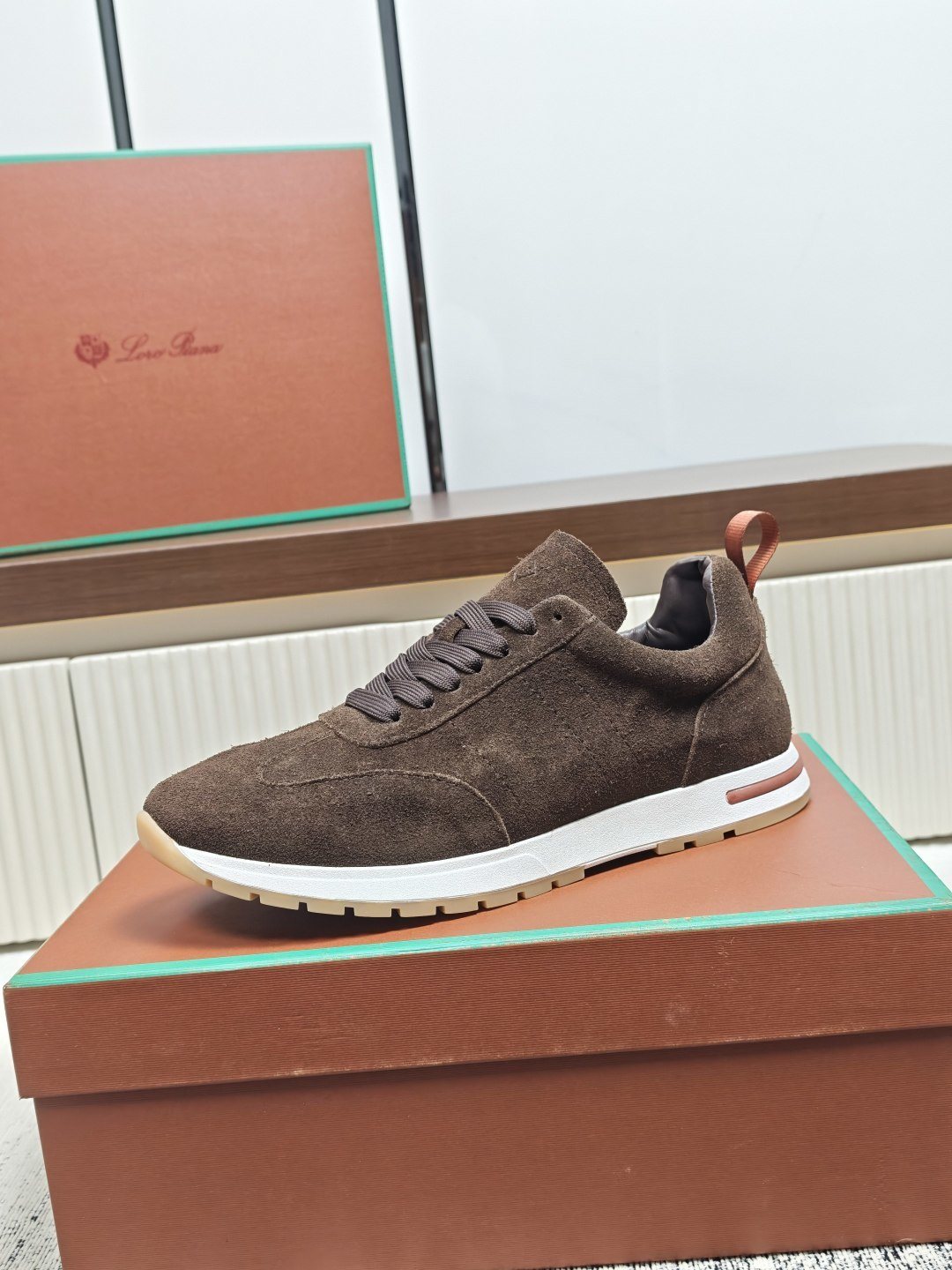 Dark Brown Low-Top Lace-Up Sneakers