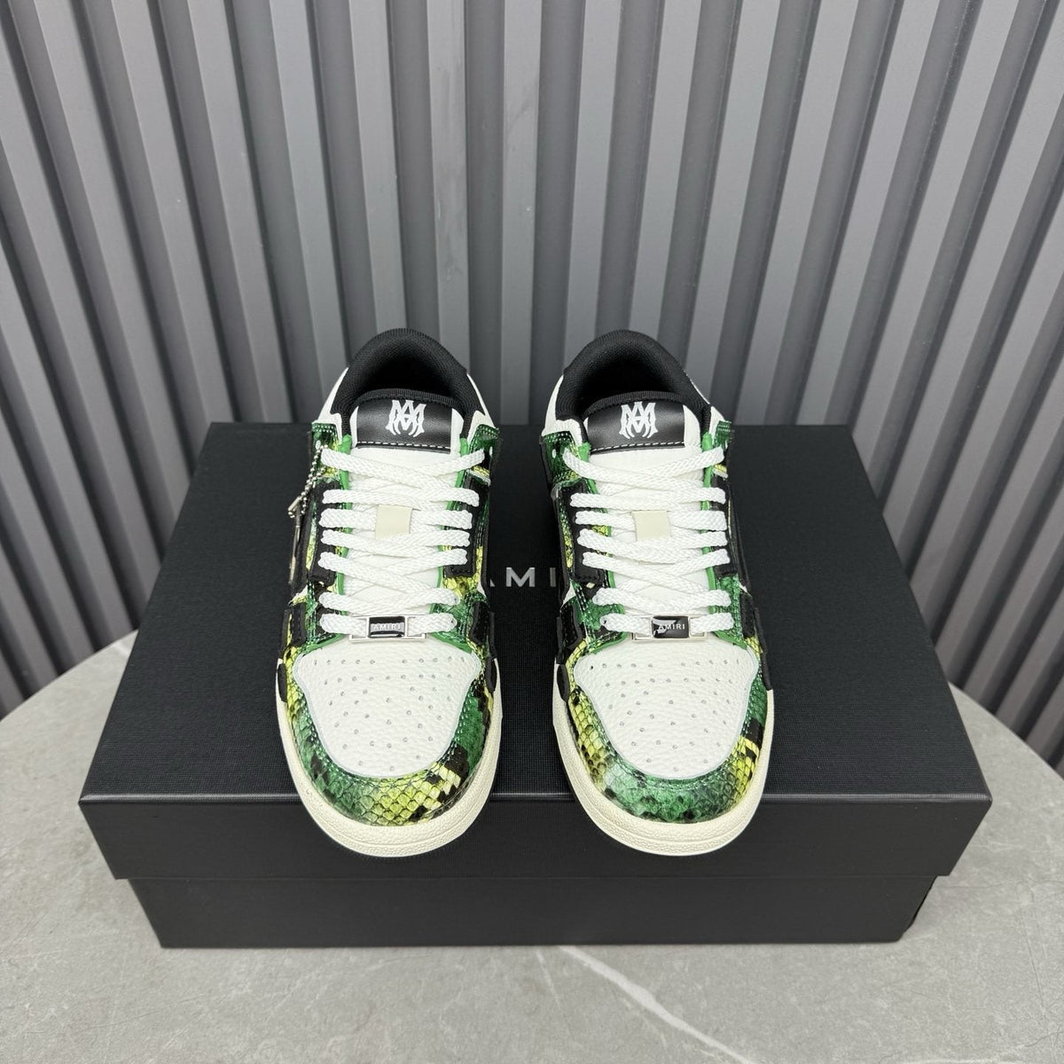 Amiri Green Patterned Low-Top Sneakers
