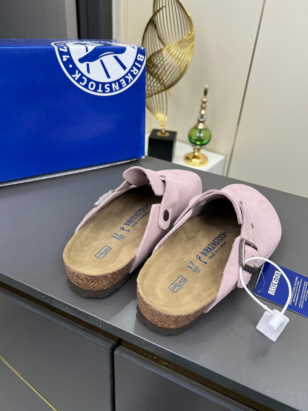Birkenstock Light Pink Buckle Clogs