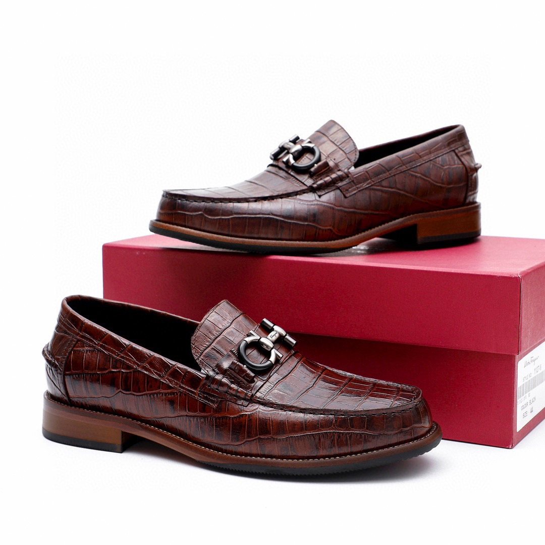 Salvatore Ferragamo Men's Dark Brown Bit Loafers
