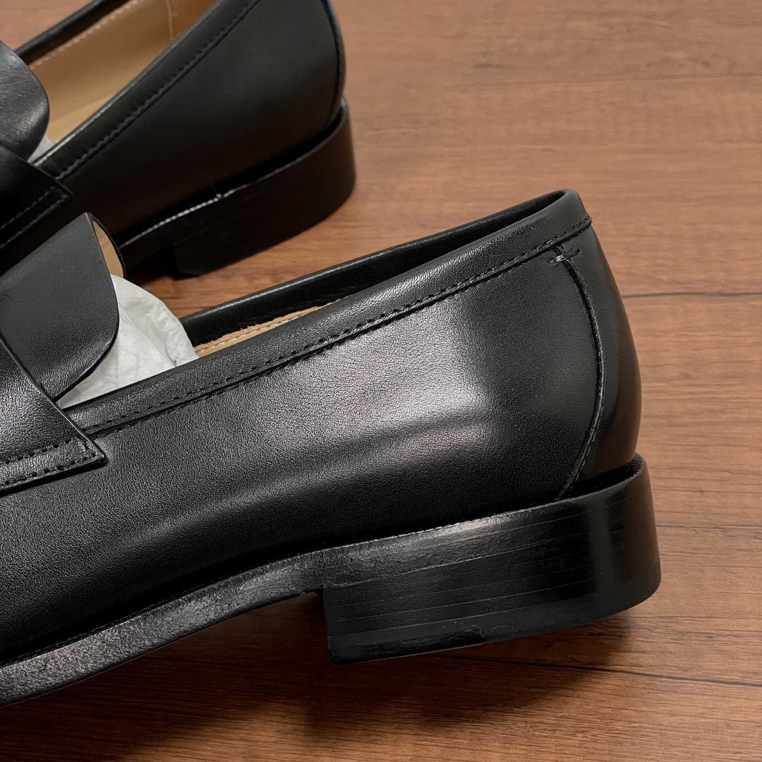Zegna Men's Black Metal-Accent Loafers