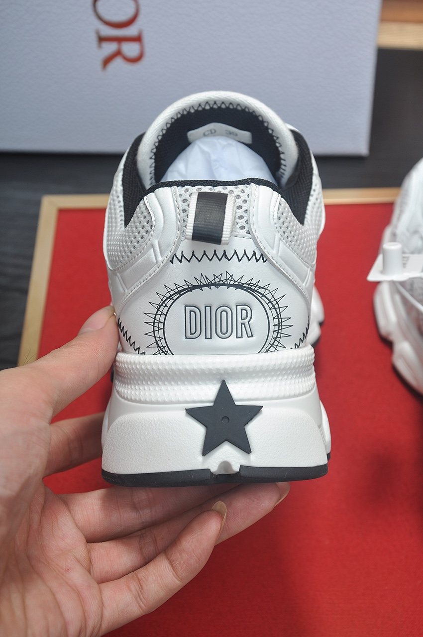 Dior Silver, White & Black Low-Top Sneakers