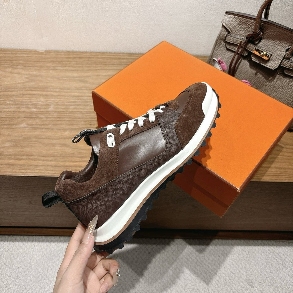 Hermes Brown Low-Top Sneakers