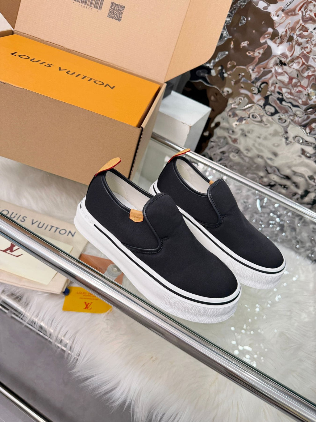 Louis Vuitton Black Slip-On Sneakers