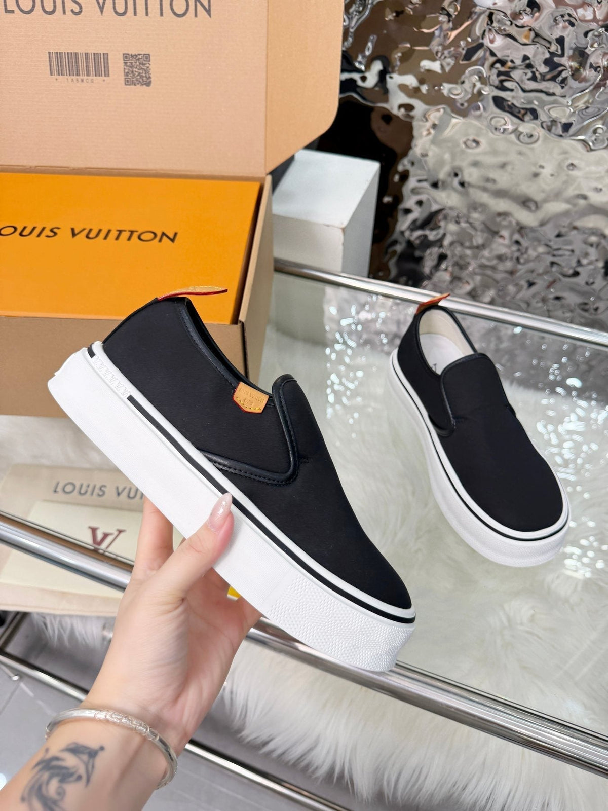 Louis Vuitton Black Slip-On Sneakers