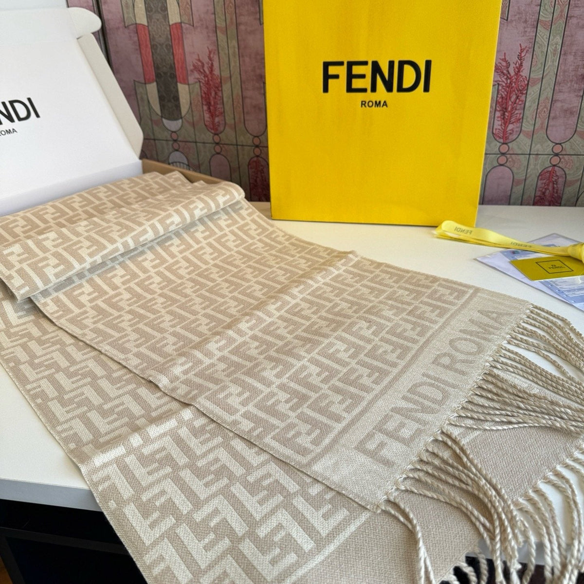 FENDI FF Fringed Scarf