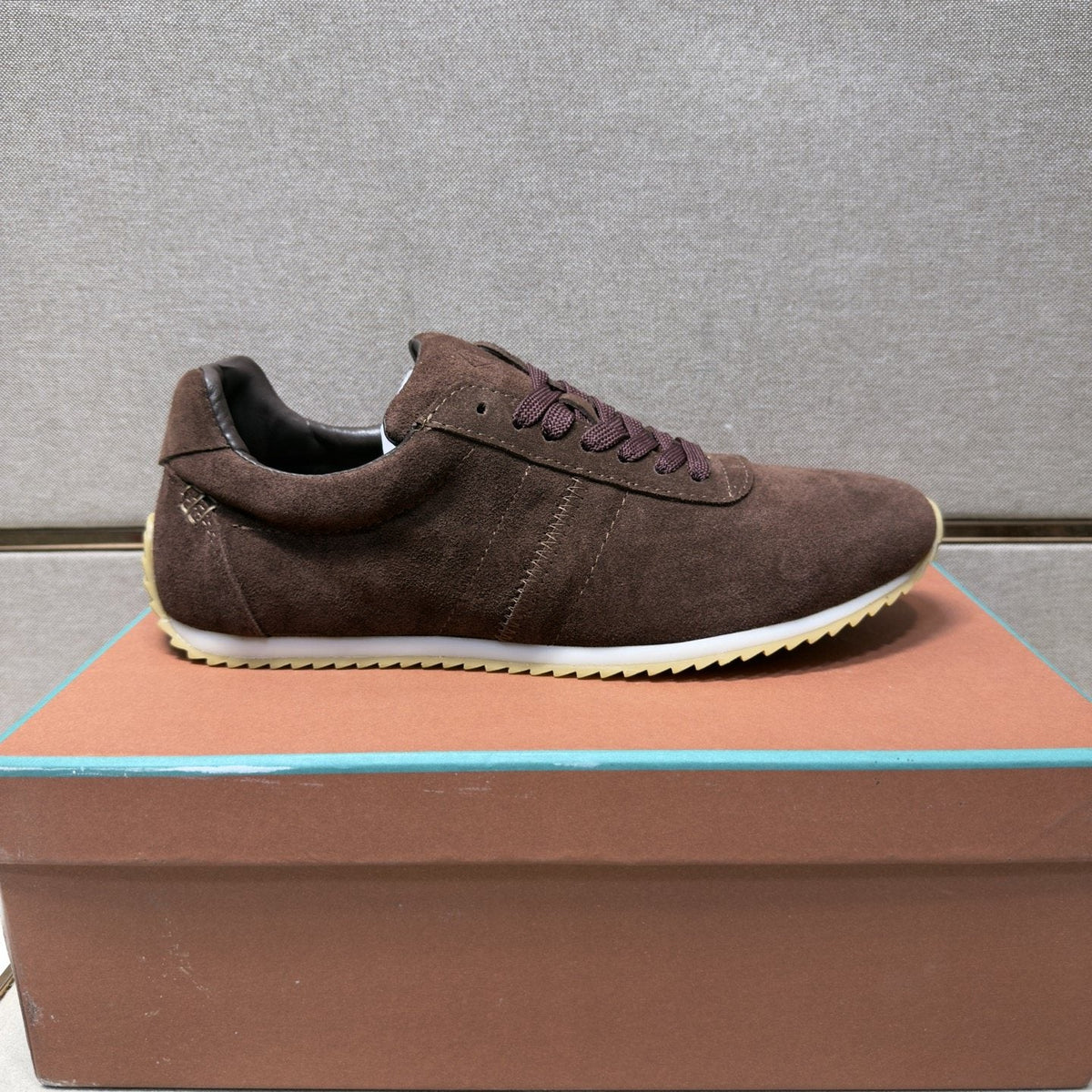 Loro Piana Dark Brown Lace-Up Casual Shoes