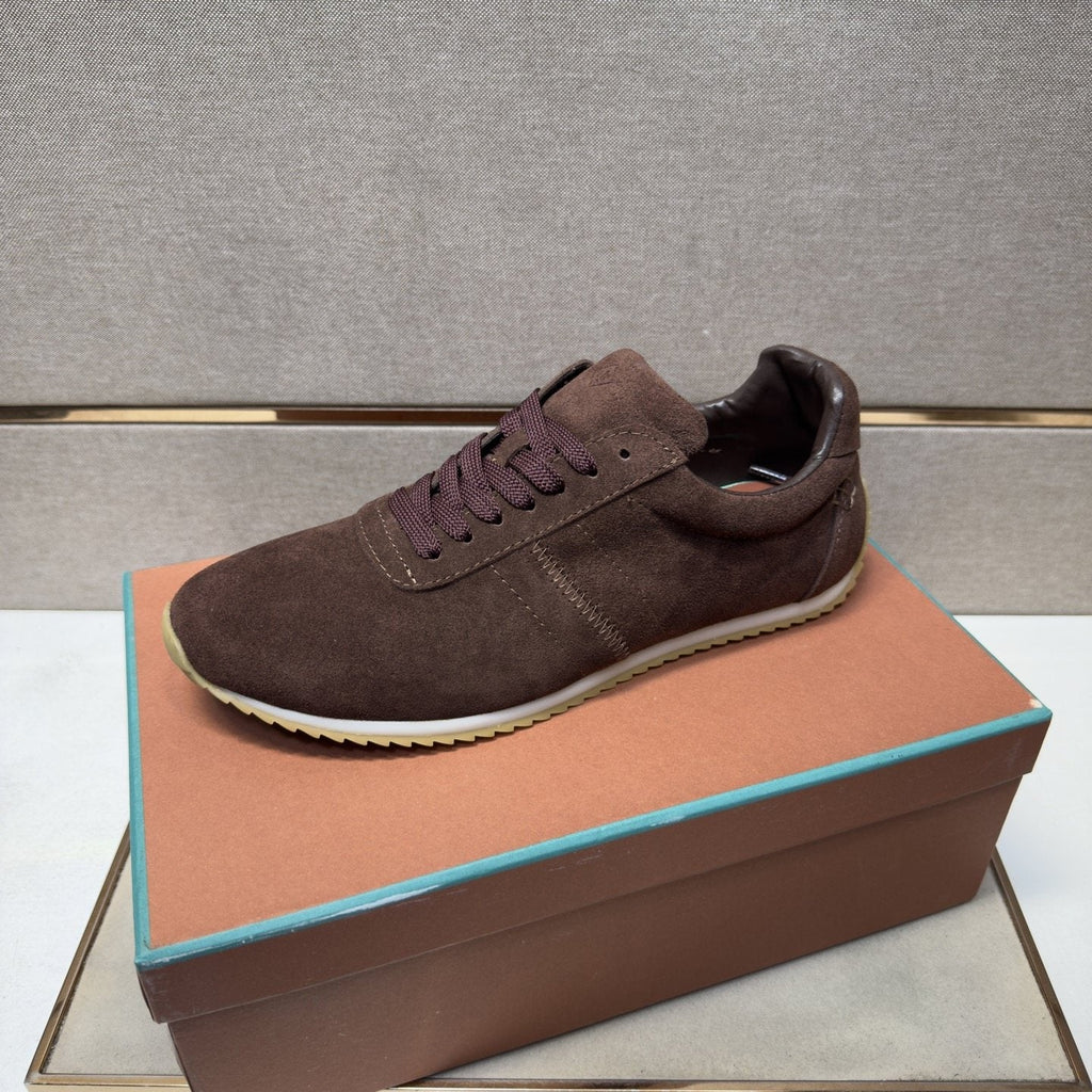 Loro Piana Dark Brown Lace-Up Casual Shoes