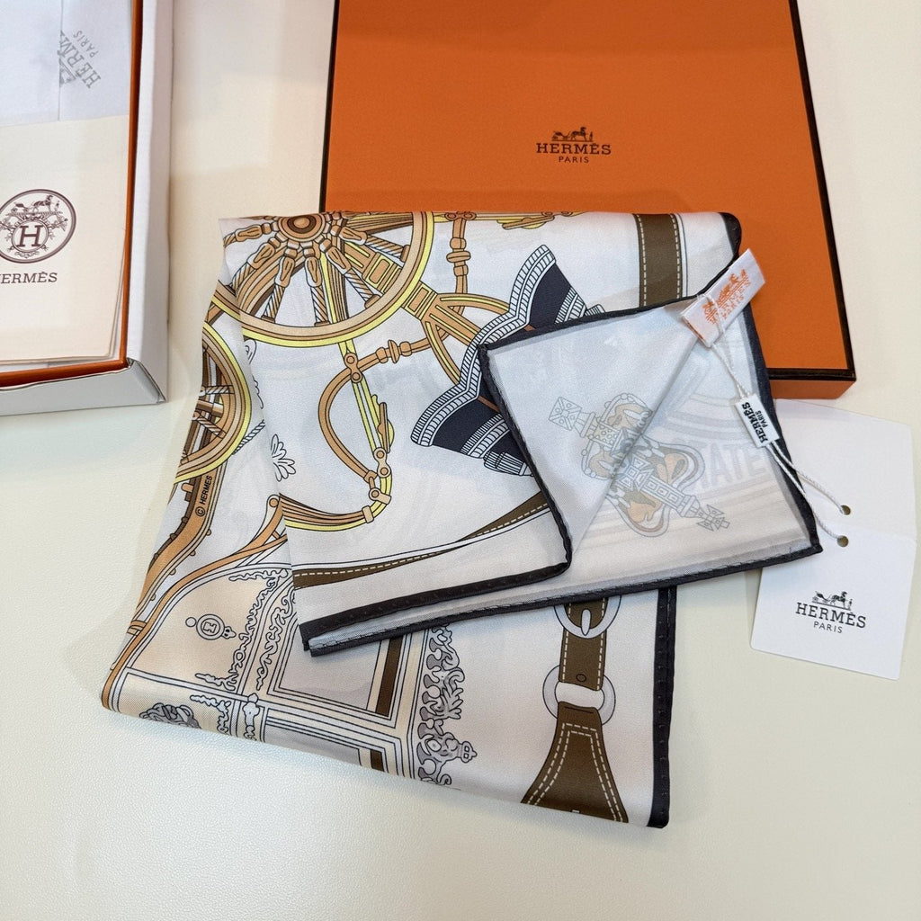 Hermès Carriage Print Silk Scarf