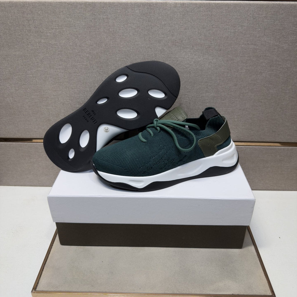 Berluti Men's Dark Green Low-Top Sneakers