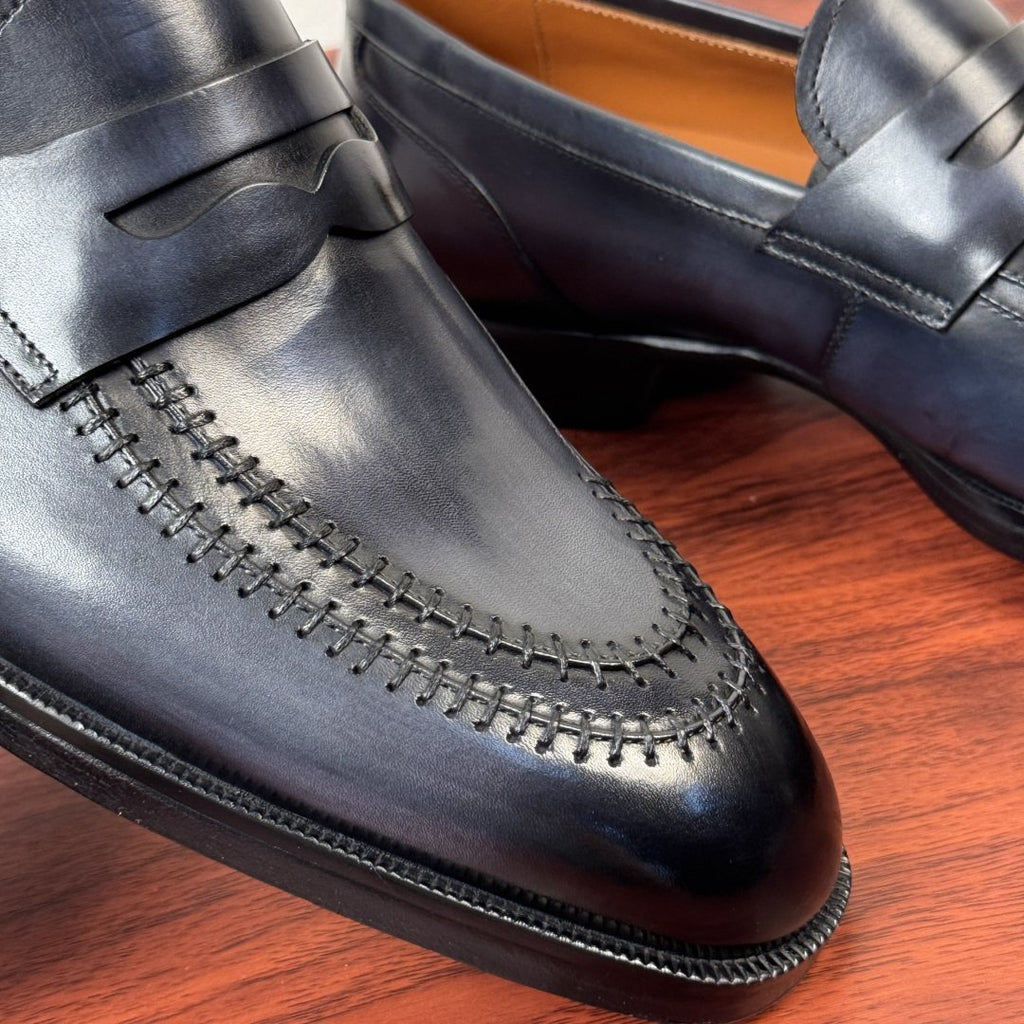 Berluti Men's Burnished Penny Loafers