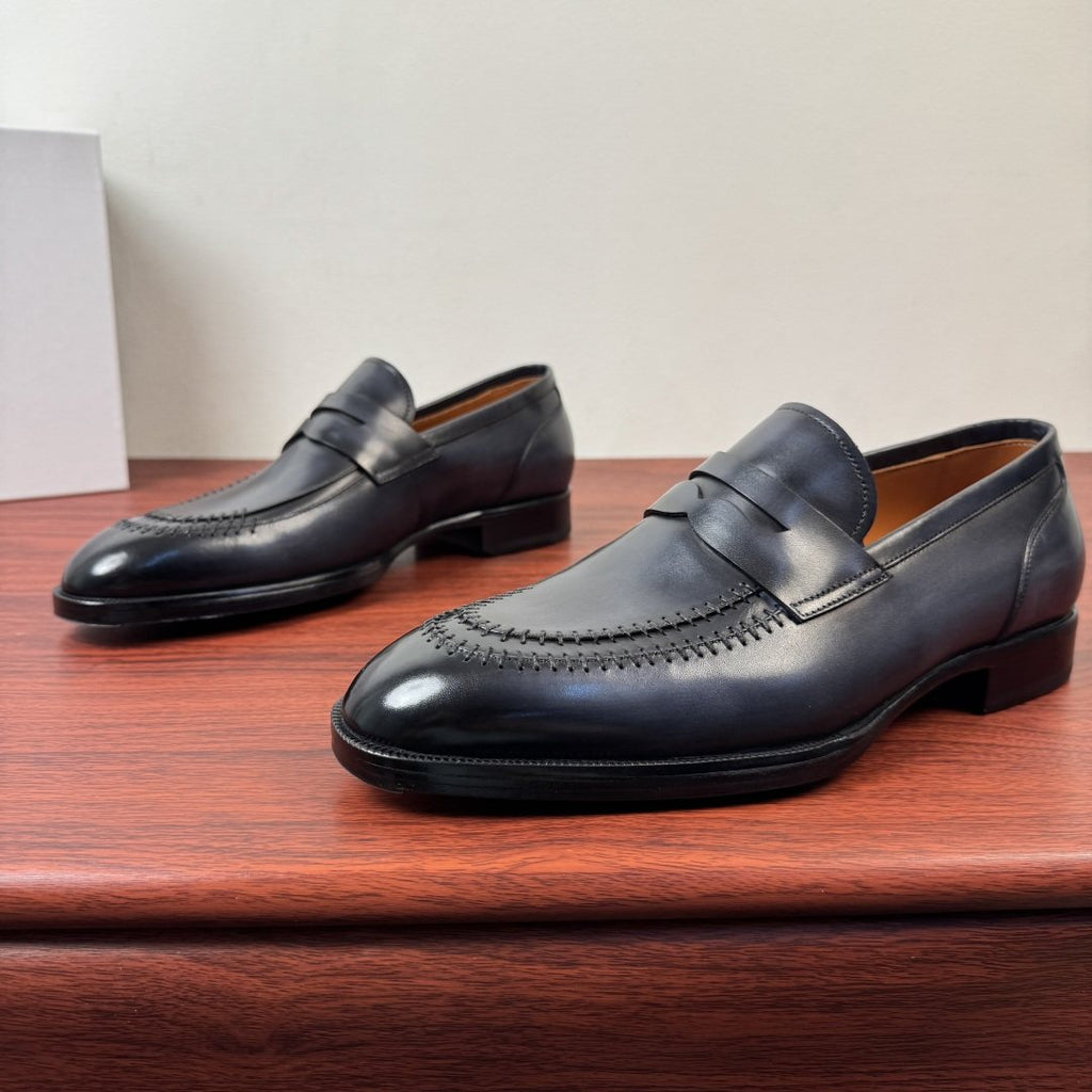 Berluti Men's Burnished Penny Loafers