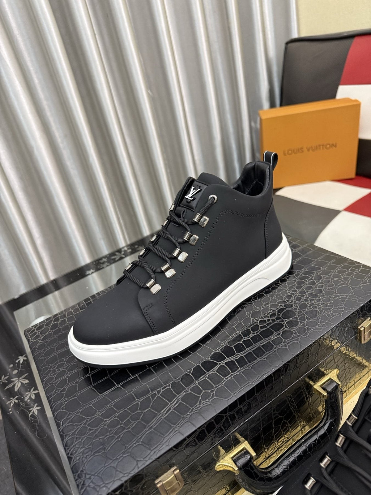 Louis Vuitton Lace-Up High-Top Sneakers