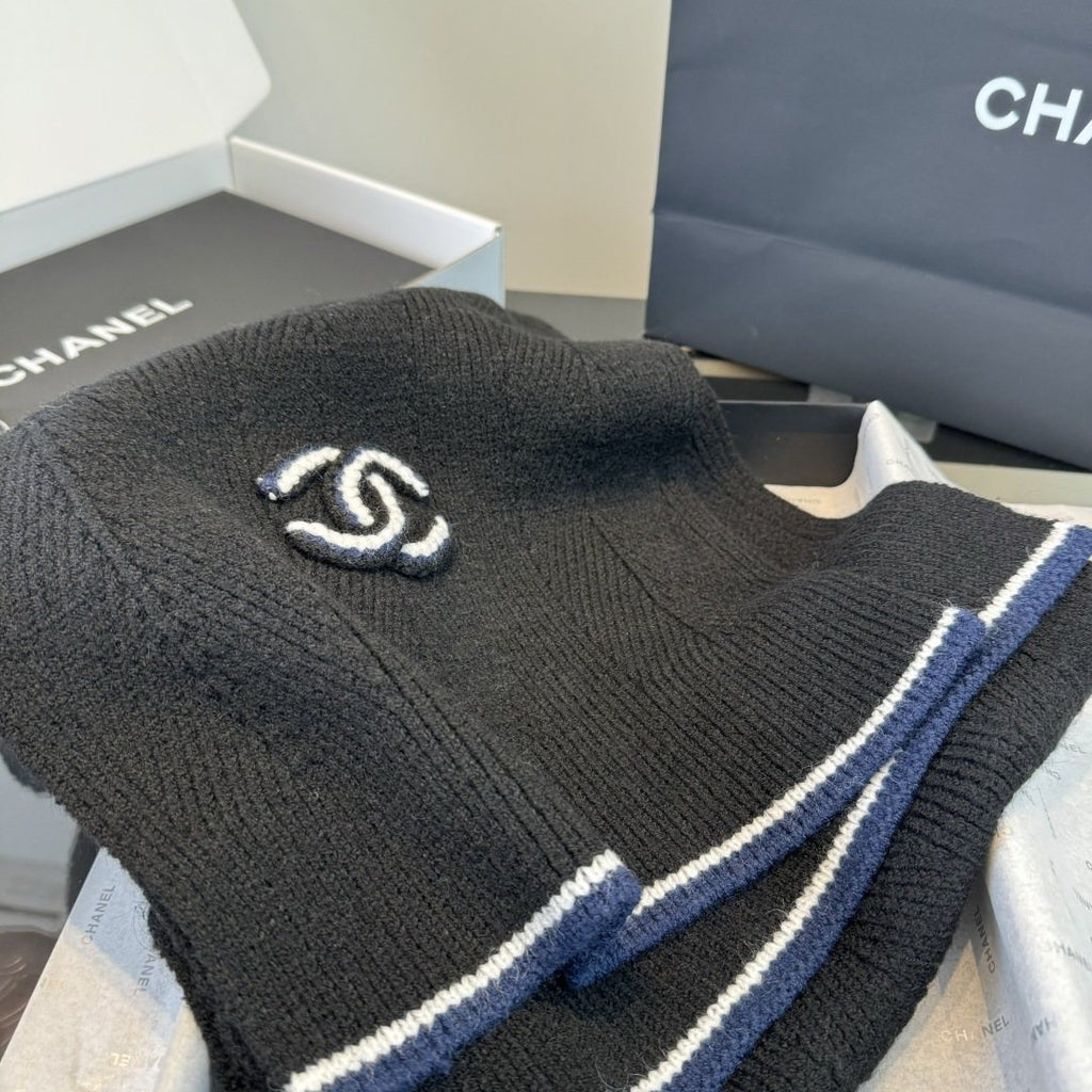 Chanel Embroidered Knitted Scarf