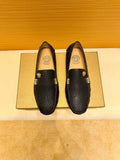 Versace Textured Leather Driving Loafers