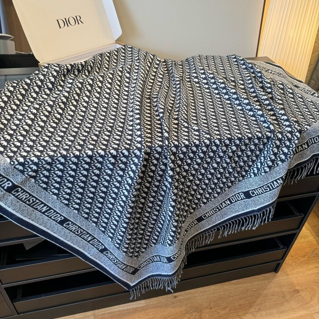 Dior Fringed Patterned Shawl
