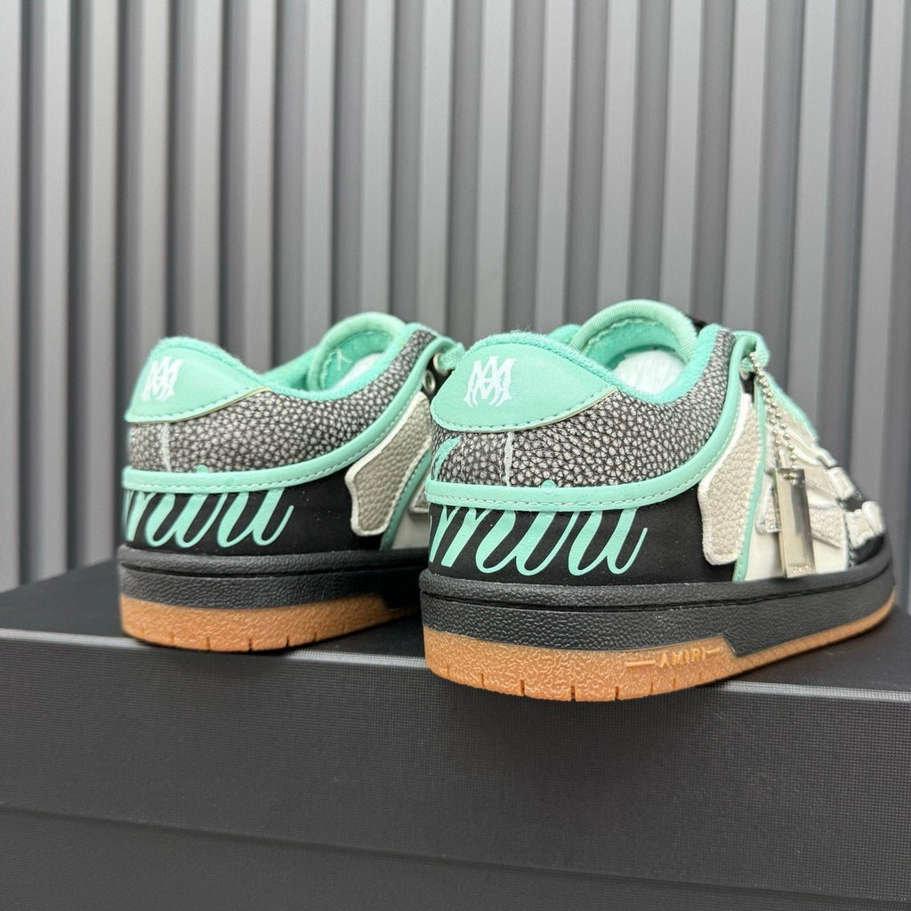 AMIRI Mint Green Paneled Low-Top Sneakers