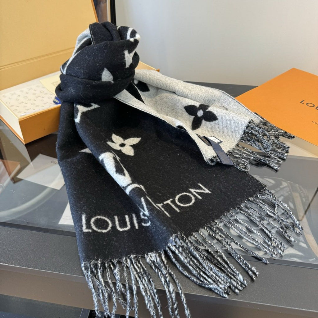 Louis Vuitton Two-Tone Fringed Scarf