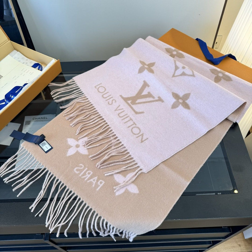 Louis Vuitton Two-Tone Fringed Scarf