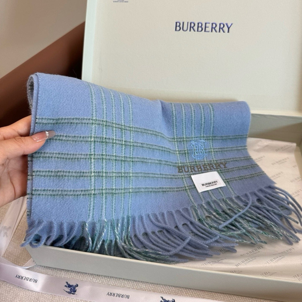 Burberry Plaid Fringe Scarf