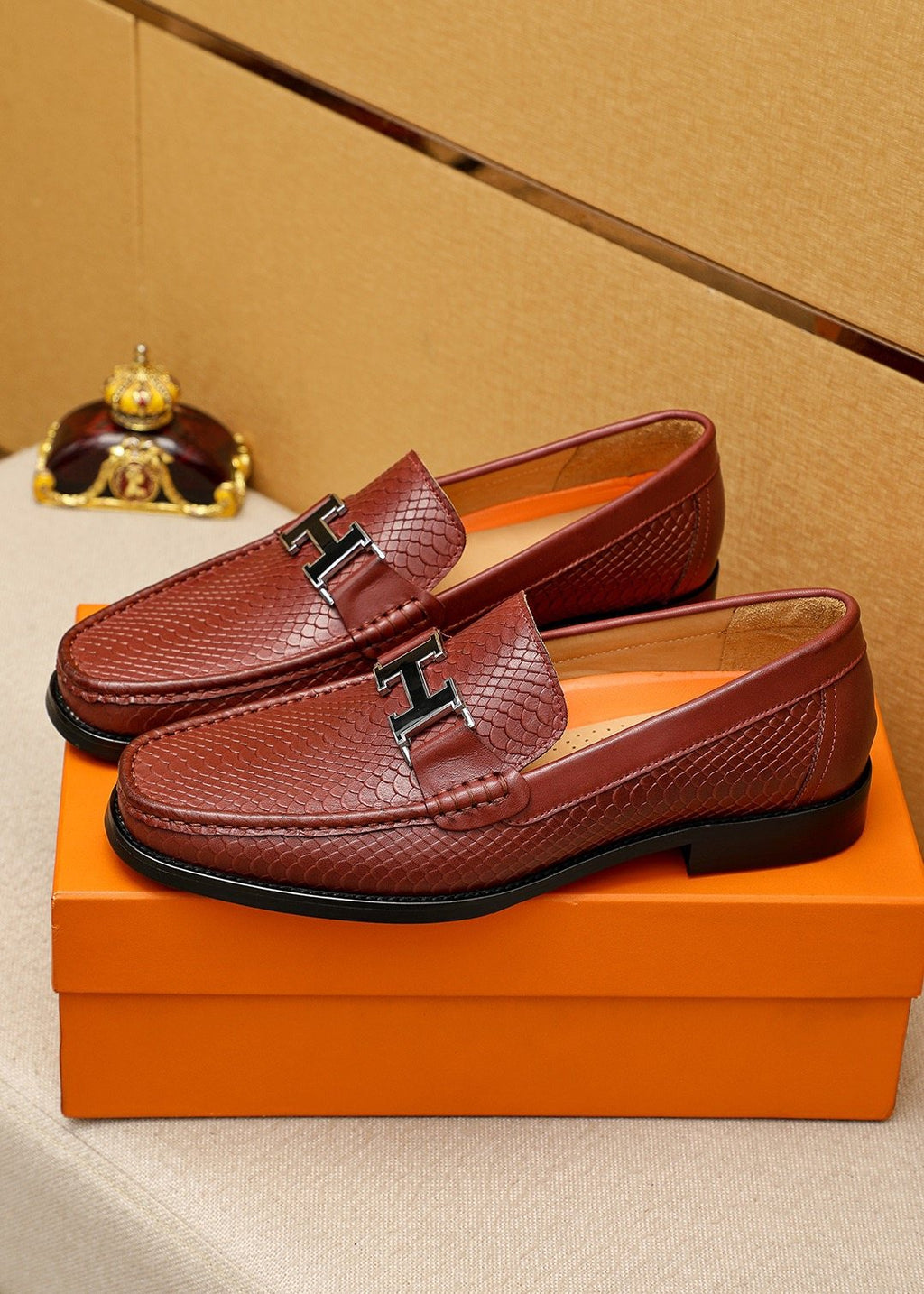 Hermès Textured Hardware Loafers