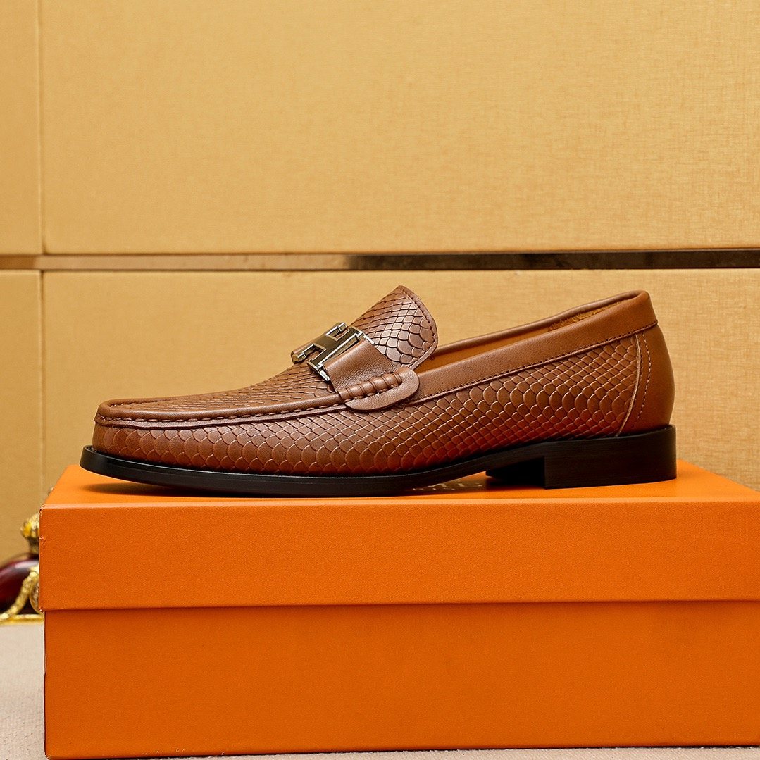 Hermès Textured Hardware Loafers
