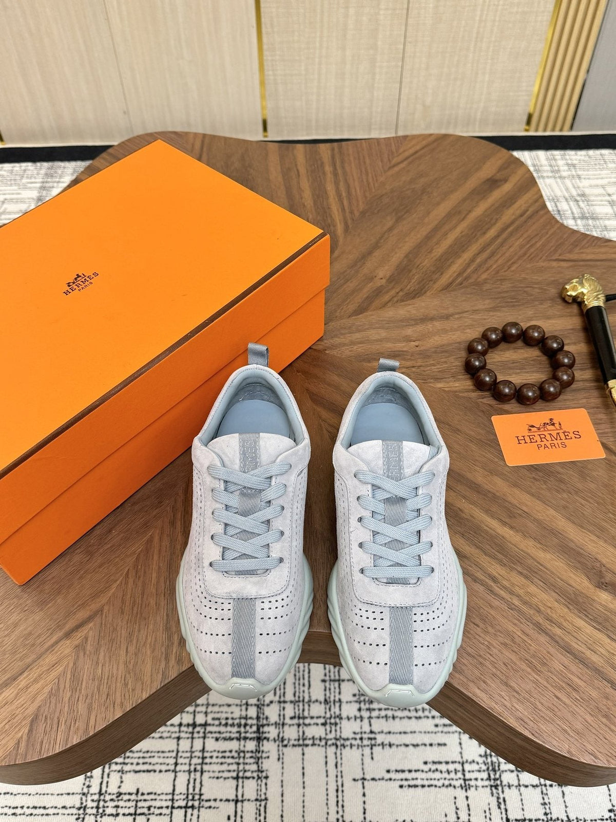 Hermès Perforated Low-Top Sneakers