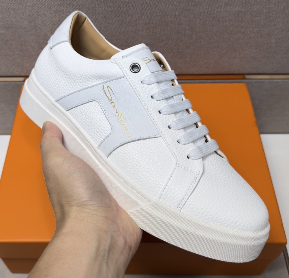 Santoni Textured Low-Top Sneakers