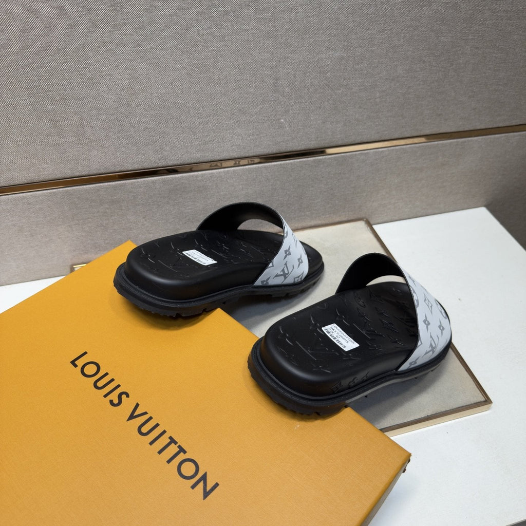 Louis Vuitton Pastel Multicolor Strap Slide Sandals