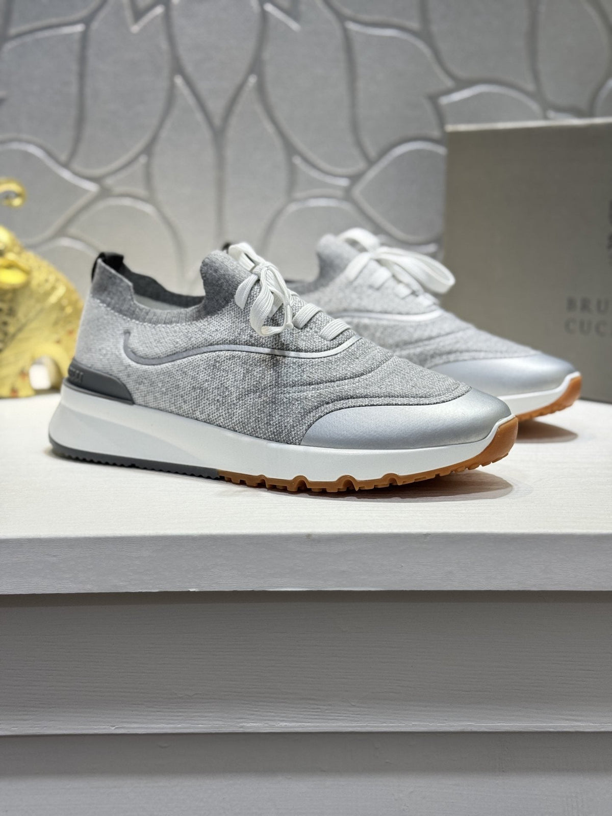 Brunello Cucinelli Knit Low-Top Sneakers - Lace-Up Closure