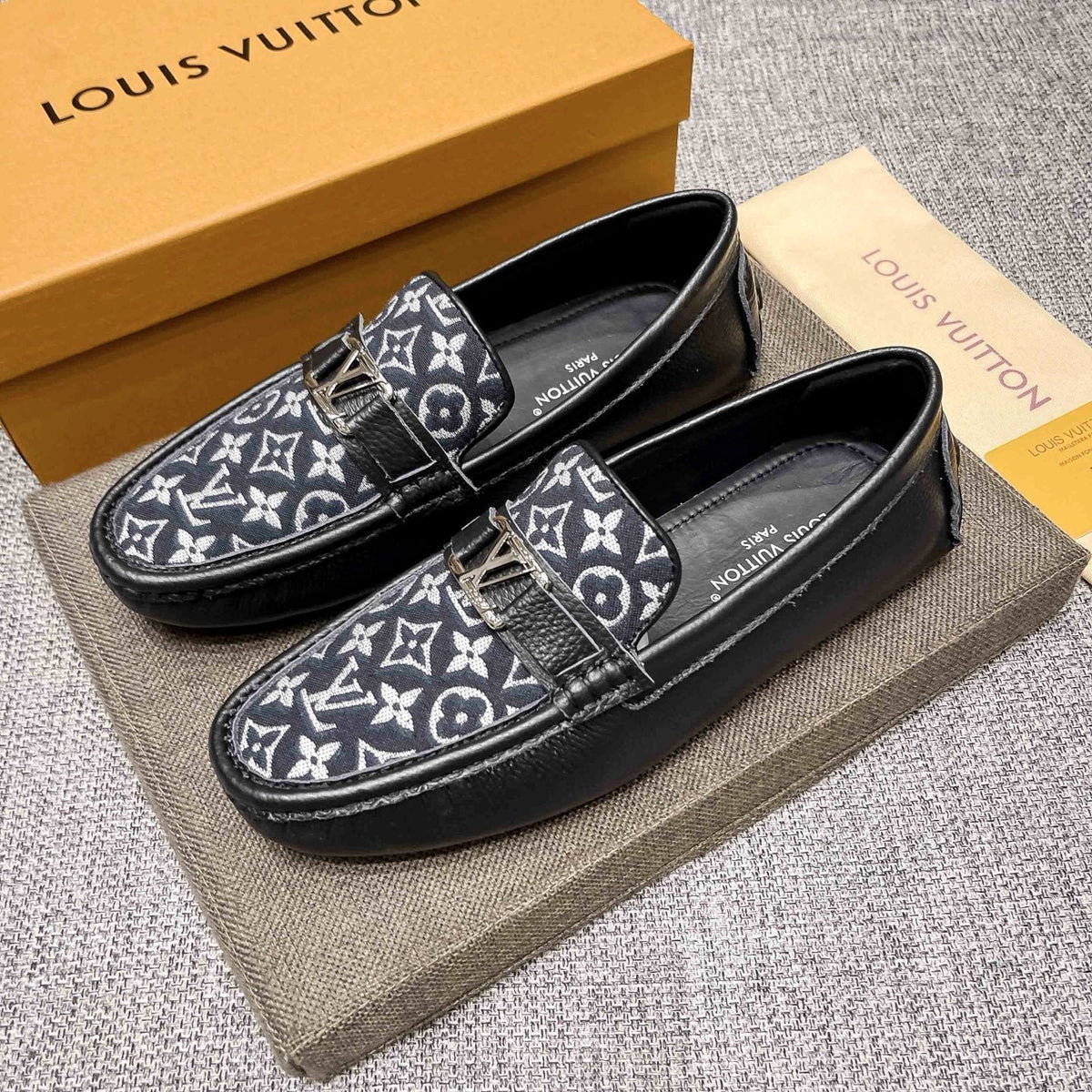 Louis Vuitton Patterned Metal-Accent Slip-On Loafers