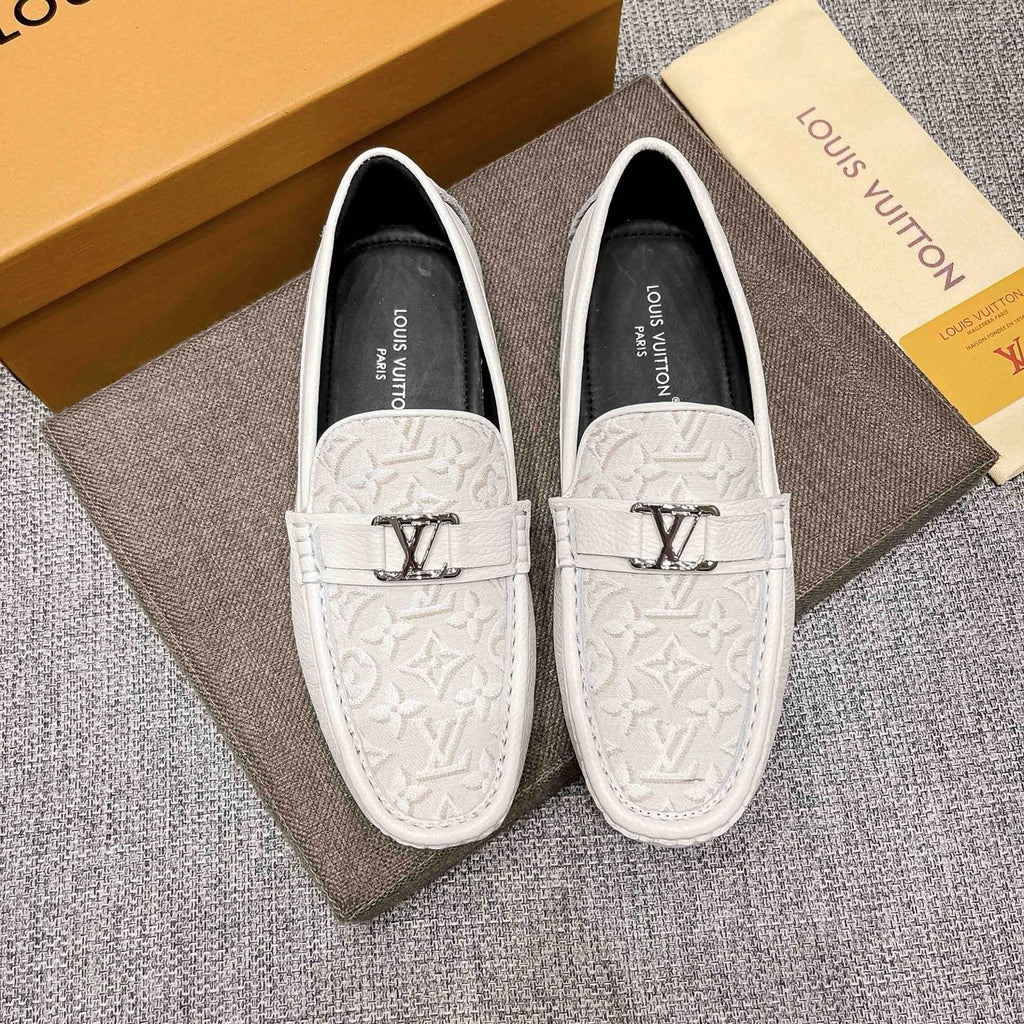 Louis Vuitton Patterned Metal-Accent Slip-On Loafers