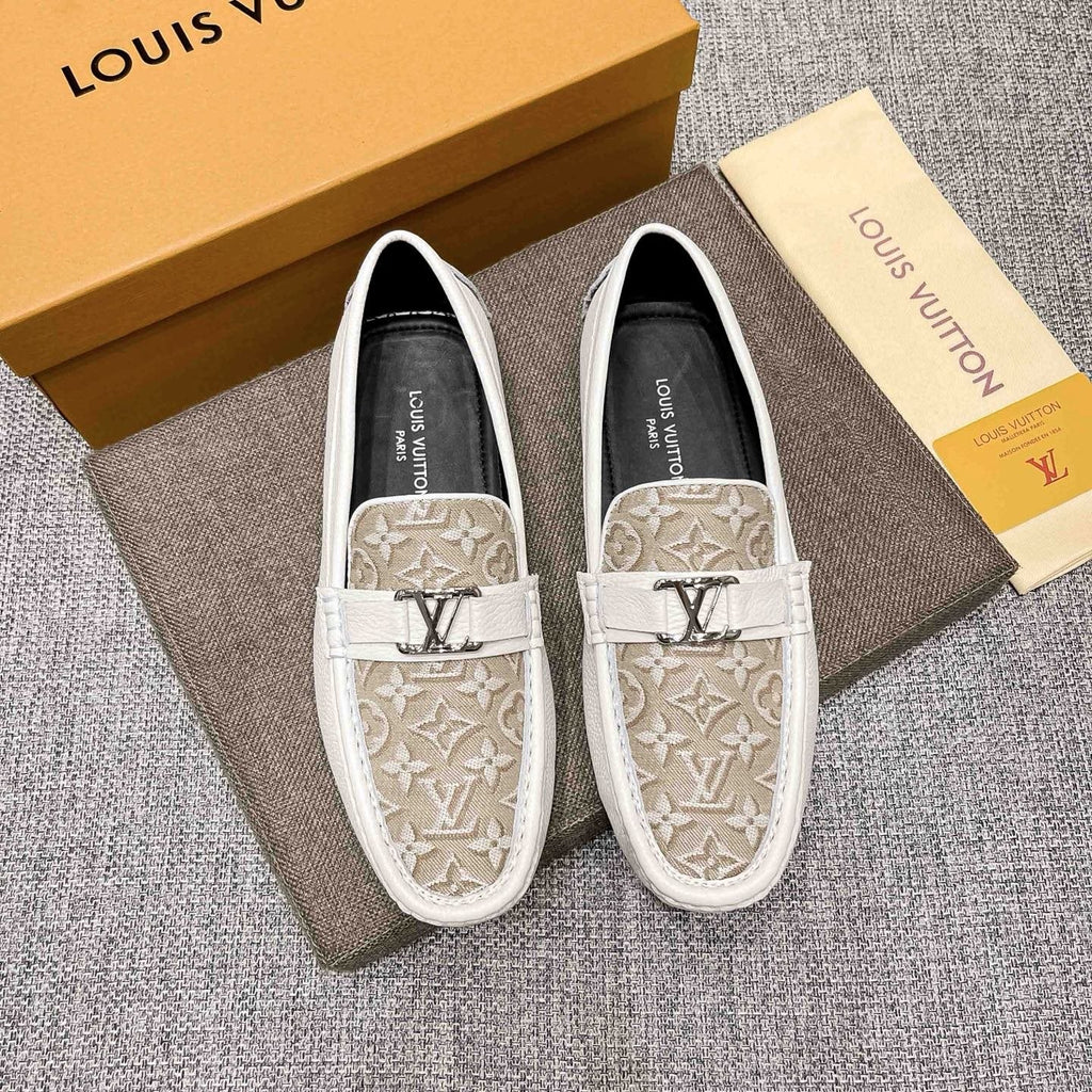 Louis Vuitton Patterned Metal-Accent Slip-On Loafers