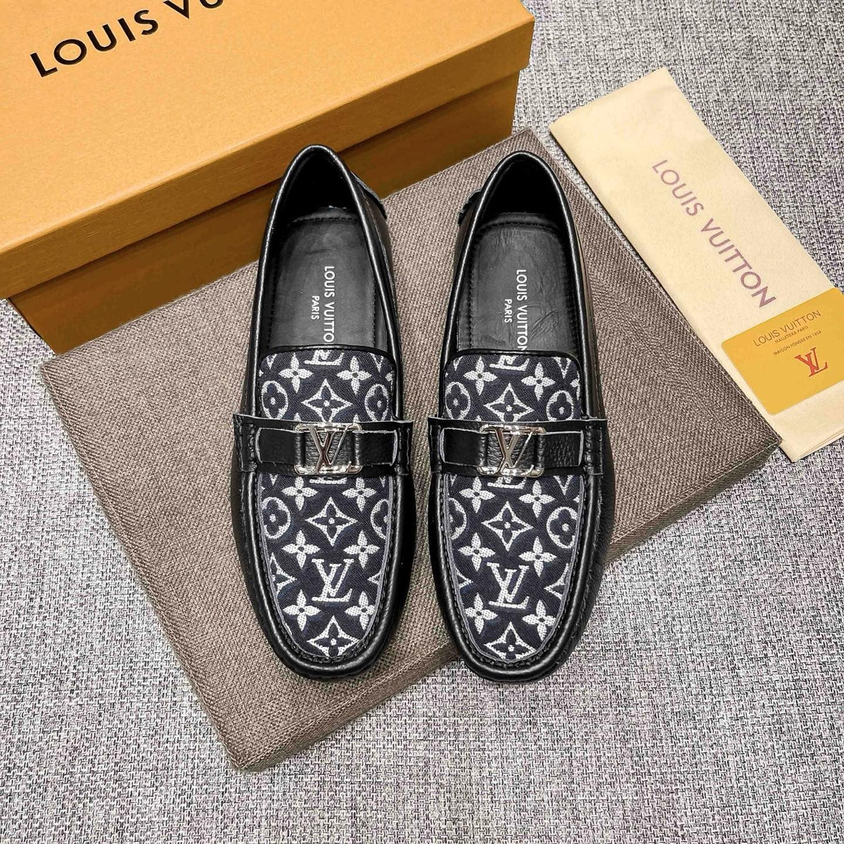 Louis Vuitton Patterned Metal-Accent Slip-On Loafers