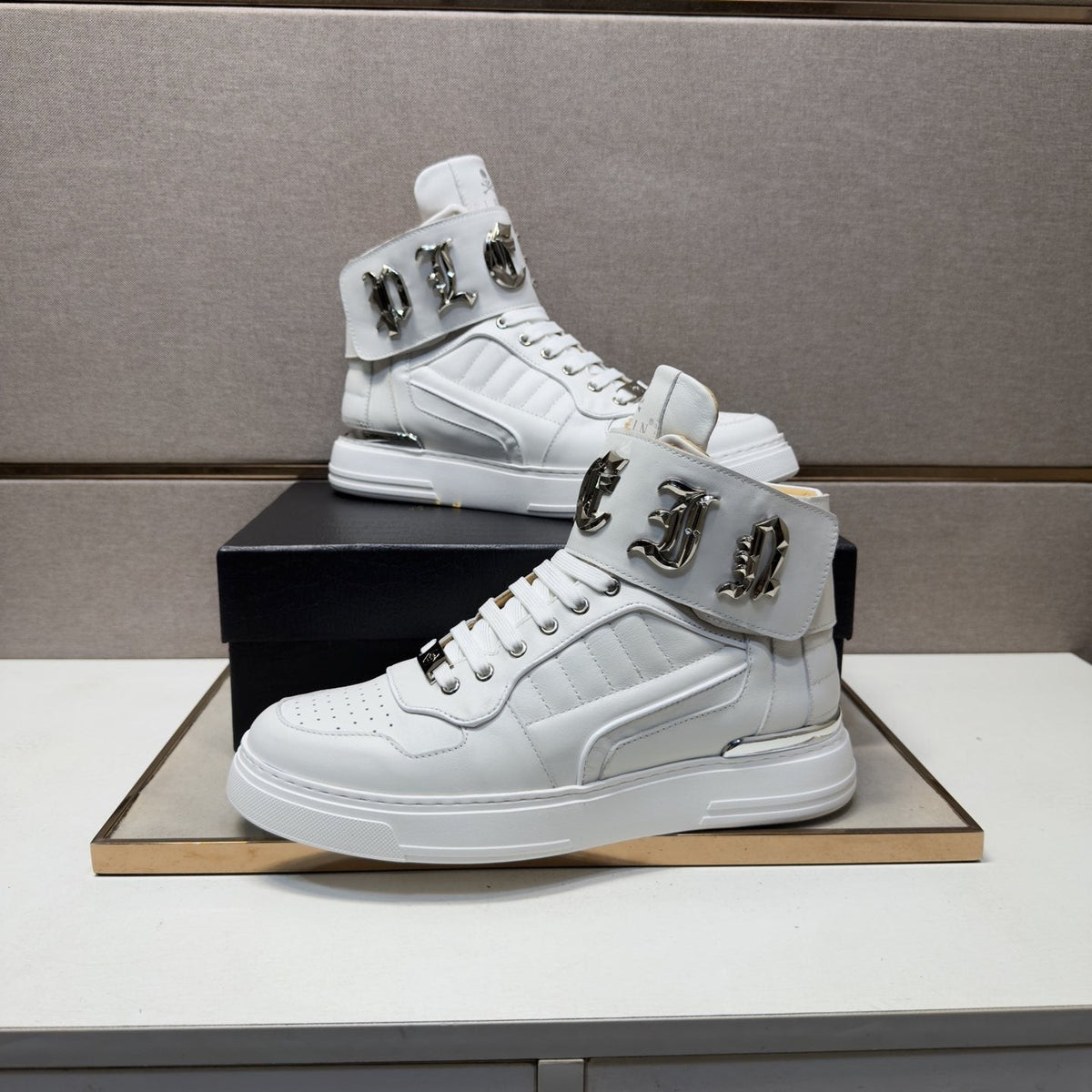 Philipp Plein Buckle-Strap High-Top Sneakers
