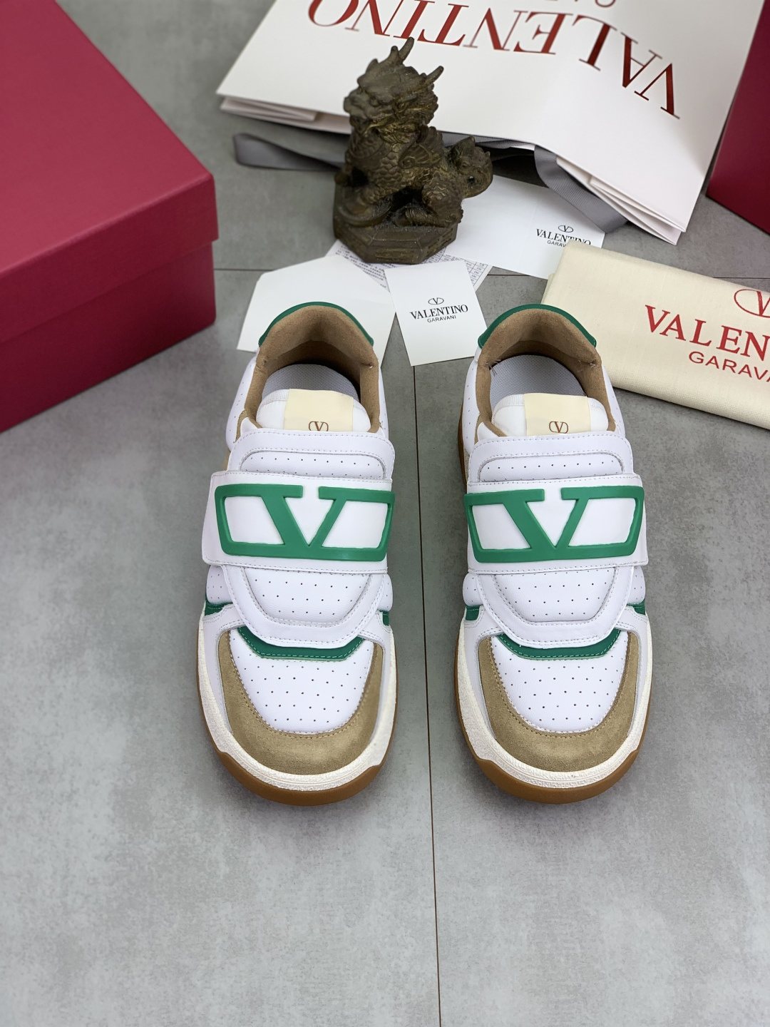 Valentino Double-Strap Low-Top Sneakers