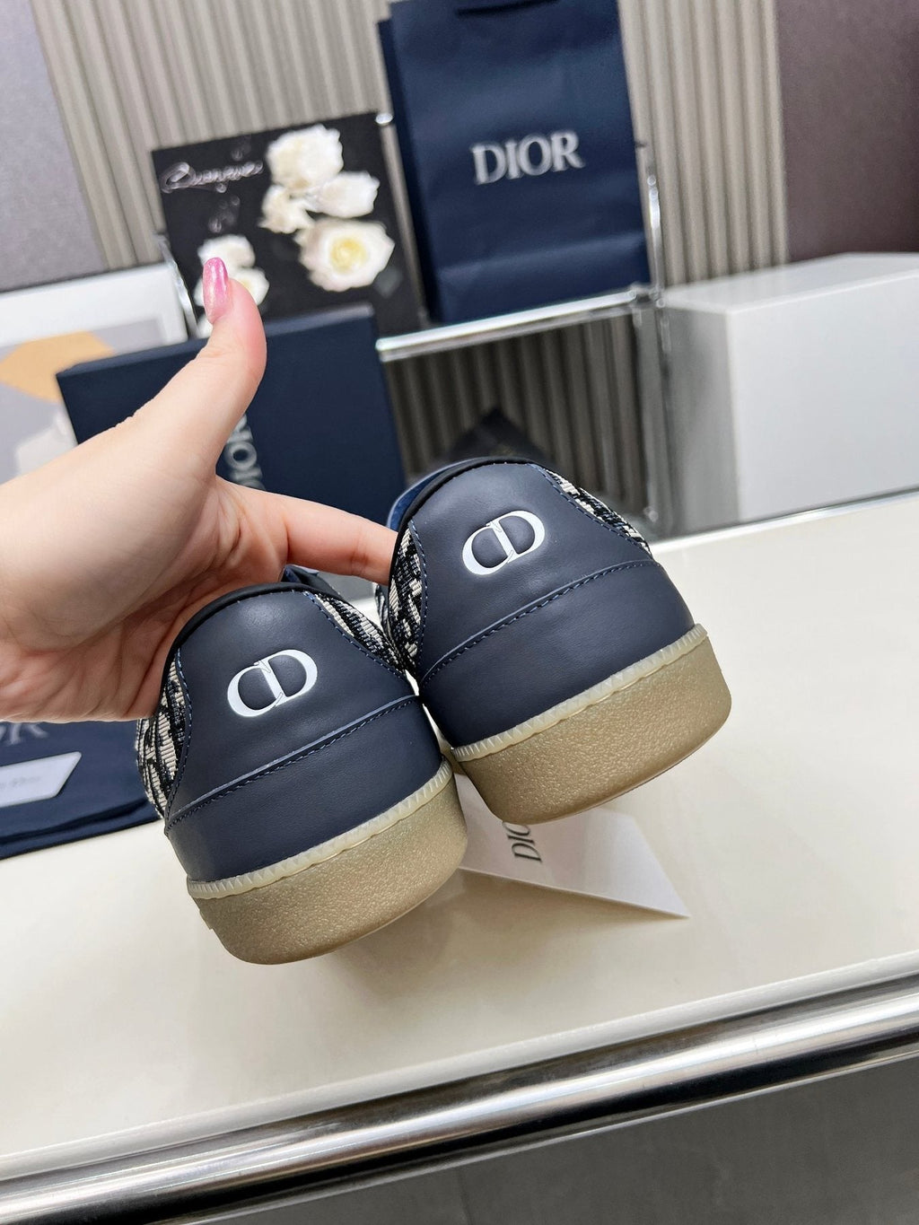 Dior B01 Patterned Low-Top Sneakers