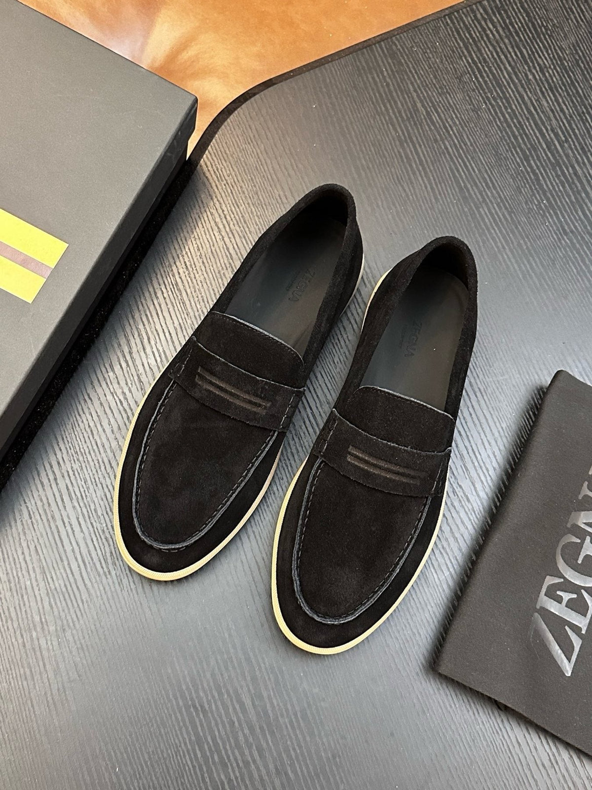 Zegna Suede Slip-On Loafers