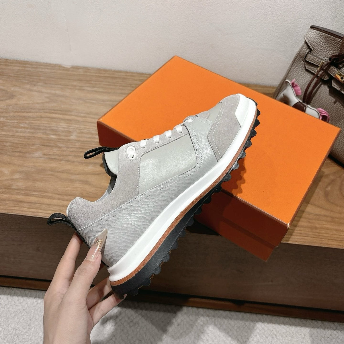 Hermès Paneled Low-Top Sneakers