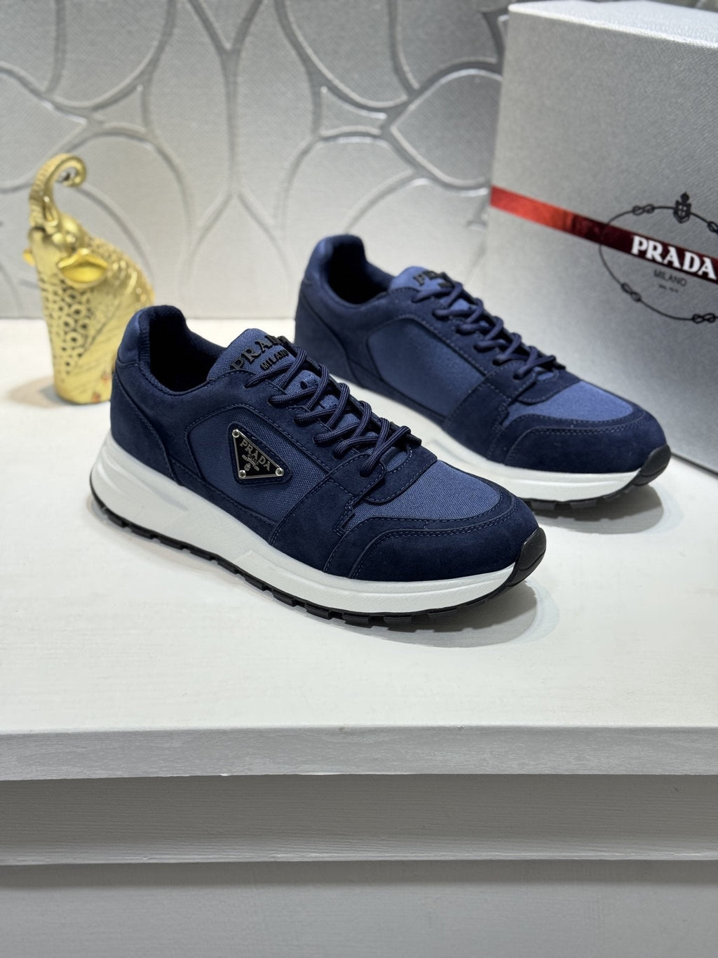 Prada Paneled Chunky-Sole Sneakers