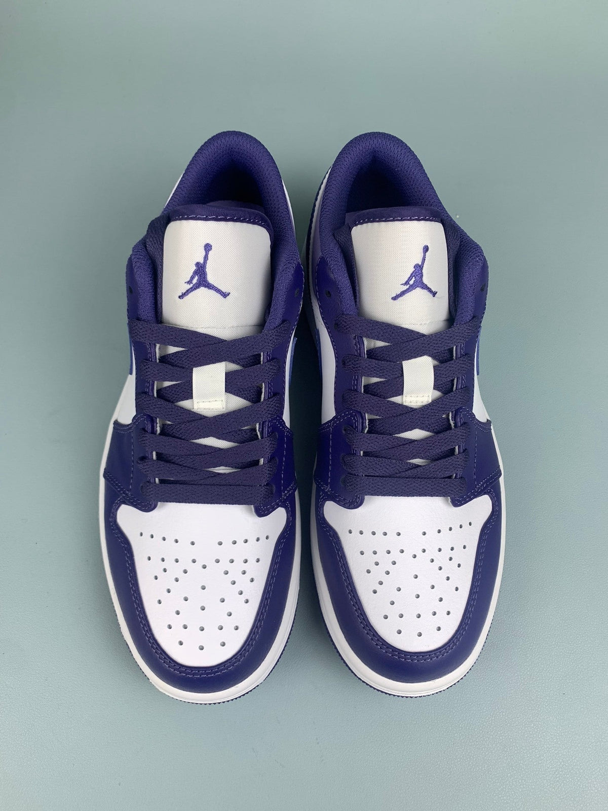 Air Jordan 1 Low White/Purple 553558-515 Unisex Sneakers