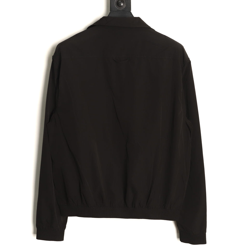 Dior Tonal Chest-Badge Stand-Collar Zip Jacket - Black