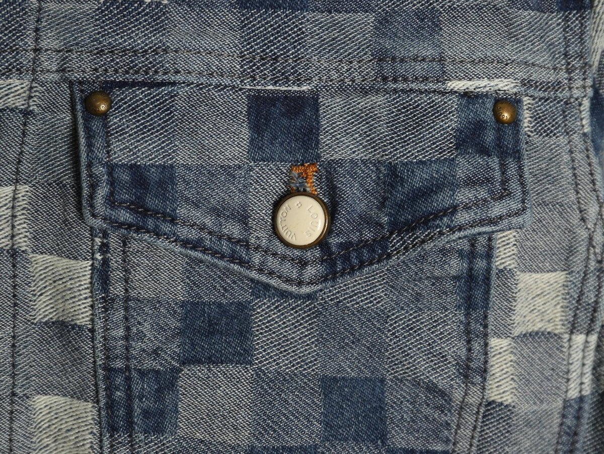 Louis Vuitton Mosaic-Style Denim Jacket - Gray and Black